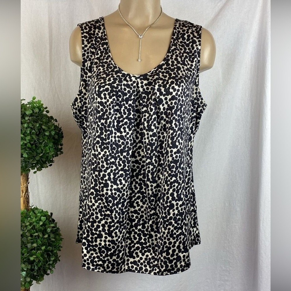 Black and White Banana Republic Sleeveless Dots Print Tank Top